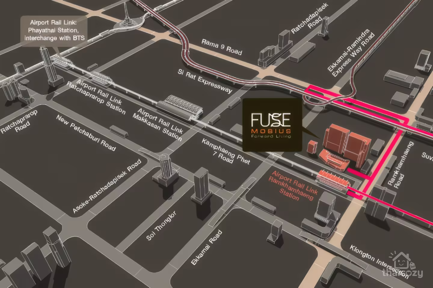 高層角部屋 - FUSE MOBIUS ラムカムヘン エアポートリンク駅前 photo 2
