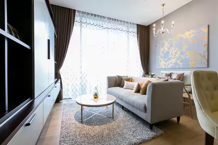 Luxury one bedroom unit decorated in beautiful style featuring lumpini garden view