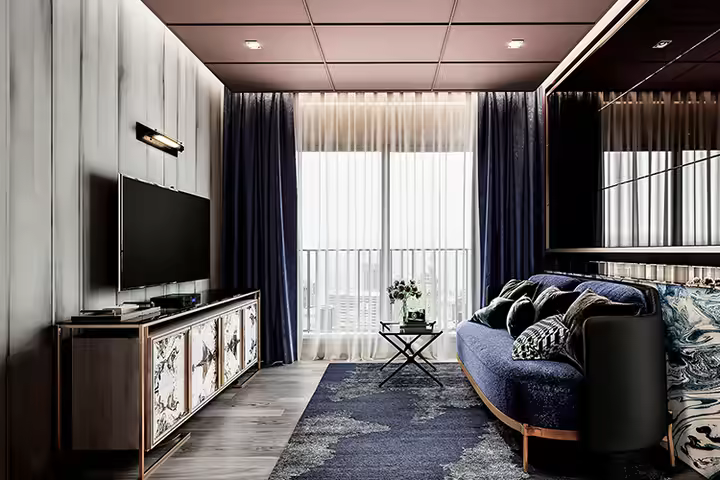 One generous sized bedroom with fitted wardrobe and kitchen in Life Asoke Hype