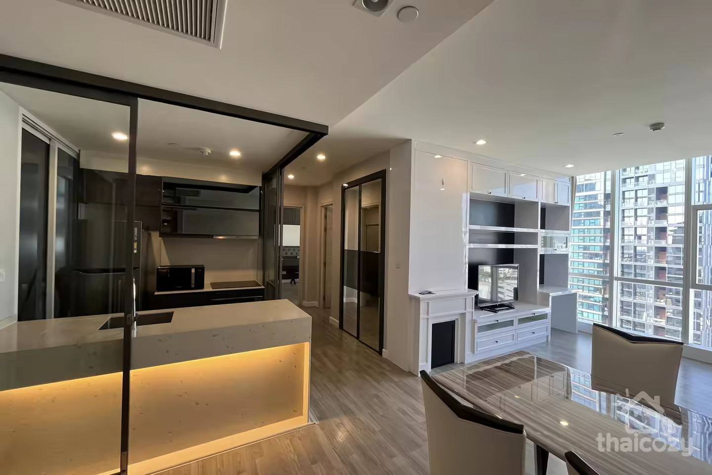 Condo near BTS Surasak, nice pool on top photo 2
