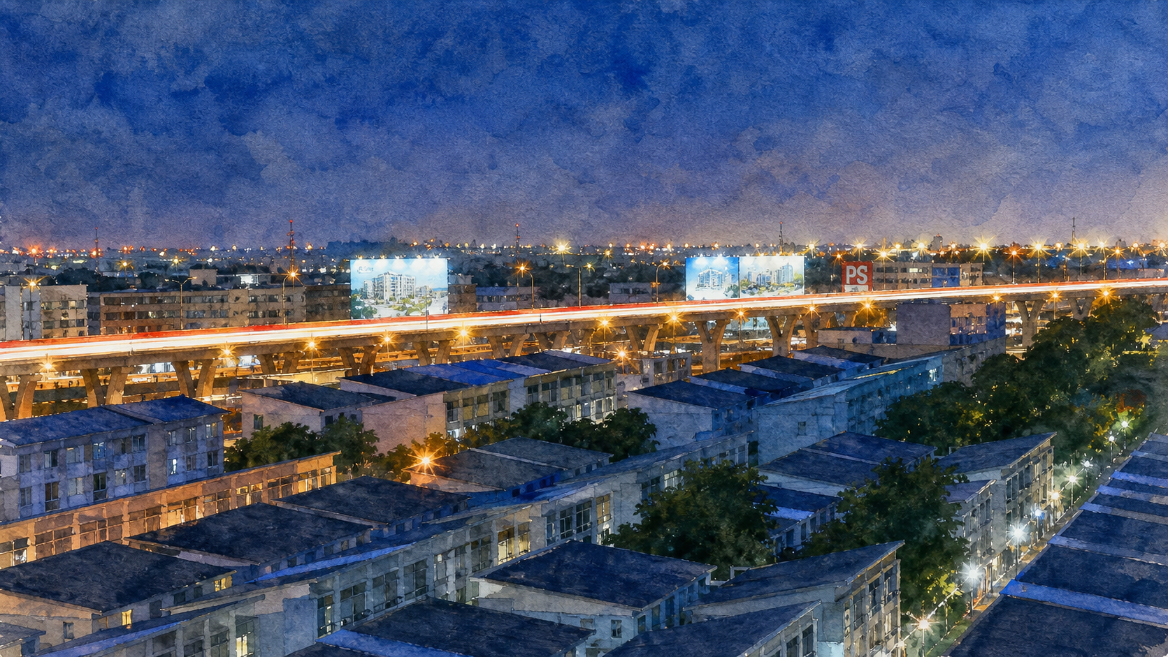 View over the Bang Na expressway in Bangkok