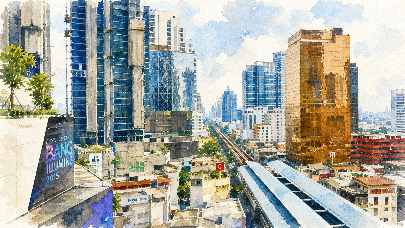 View of Sukhumvit and the BTS near Phrom Phong