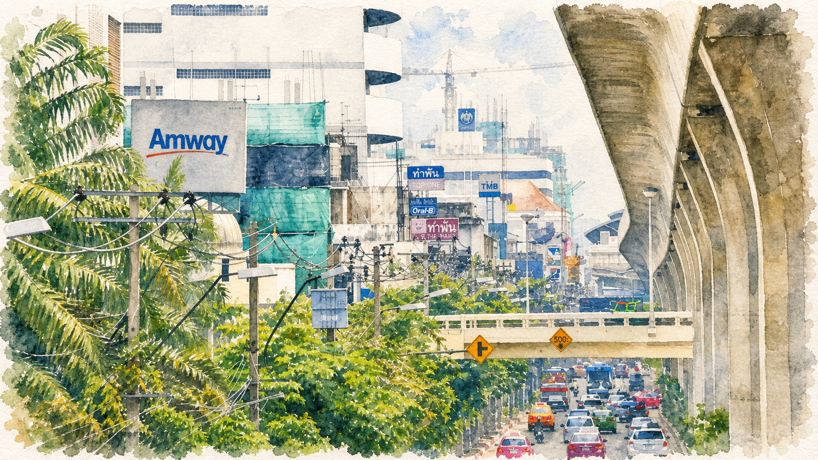 View from BTS On Nut station in Bangkok